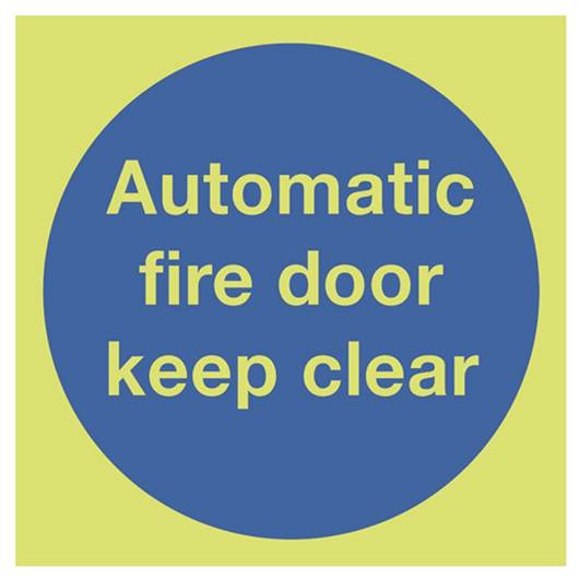 Picture of Photoluminescent Automatic Fire Door Keep Clear Sign
