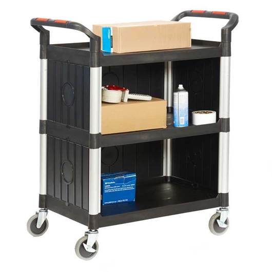Picture of Proplaz 3 Shelf Trolleys with Plastic Sides